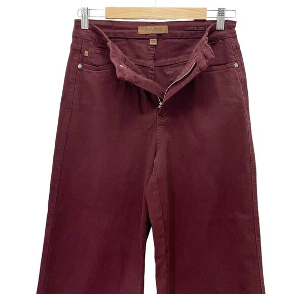 Judy Blue Jeans High Rise Cropped Wide Leg Jean in Oxblood Burgundy Size 28 | 6 - Picture 9 of 16